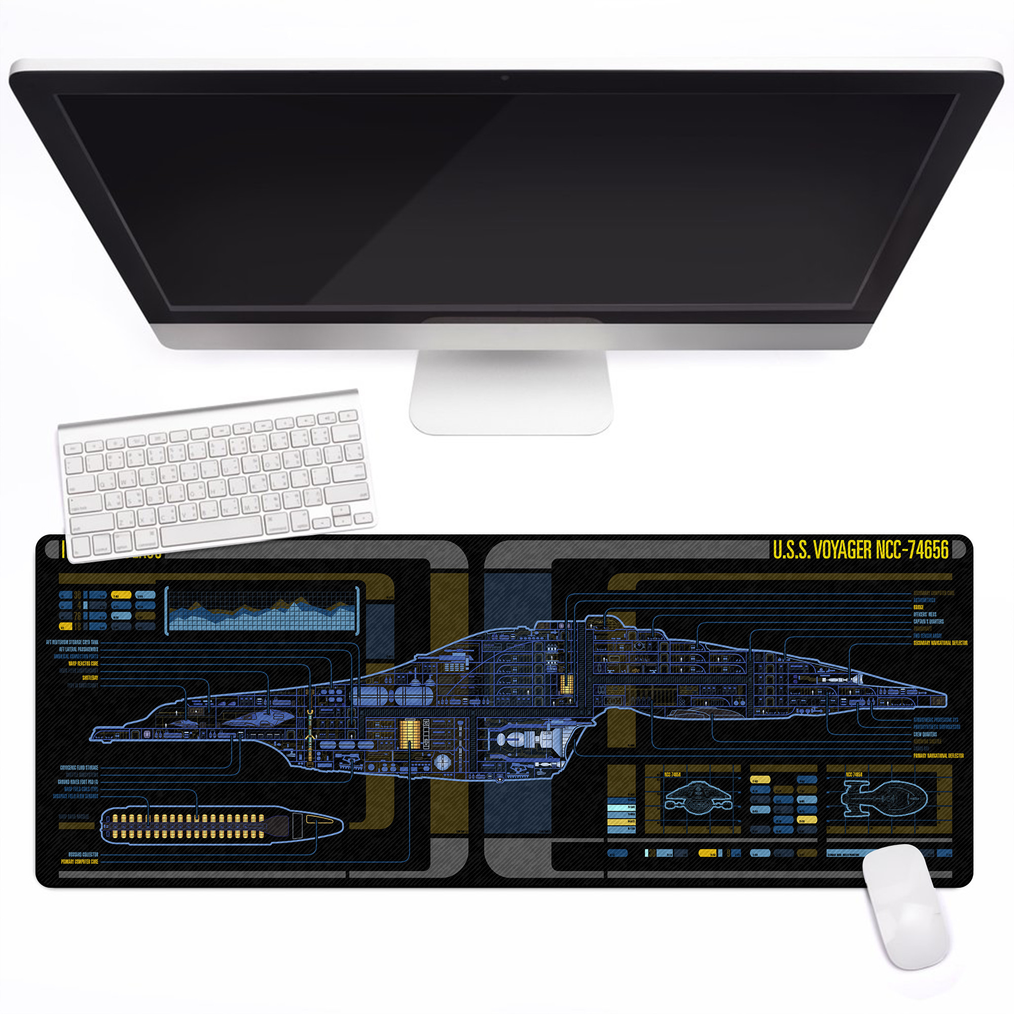 Intrepid Class - USS Voyager LCARS Schematic Desk Mat 3 Intrepid Class - USS Voyager LCARS Schematic Desk Mat - Image 3