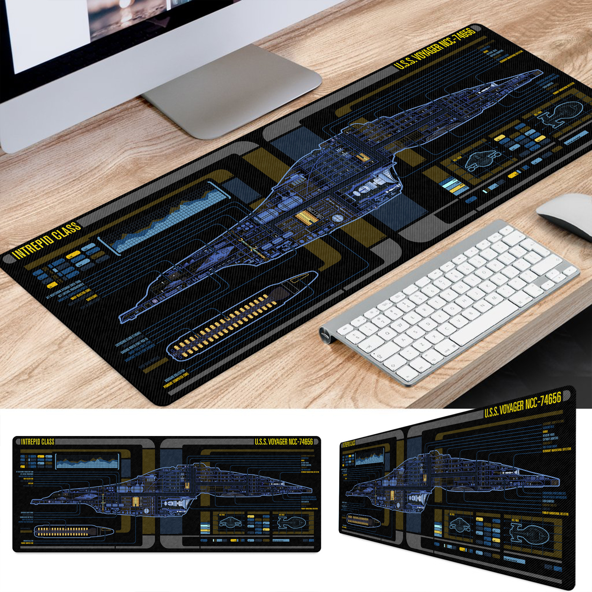 Intrepid Class - USS Voyager LCARS Schematic Desk Mat 4 Intrepid Class - USS Voyager LCARS Schematic Desk Mat - Image 4