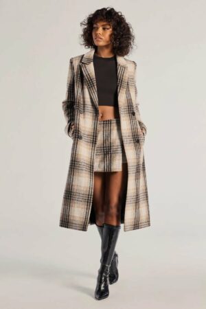 Classic Charm Plaid Trench Coat