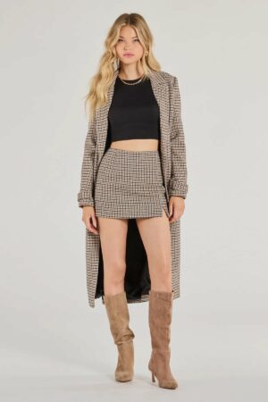 Plaid Perfection Faux Wool Mini Skort