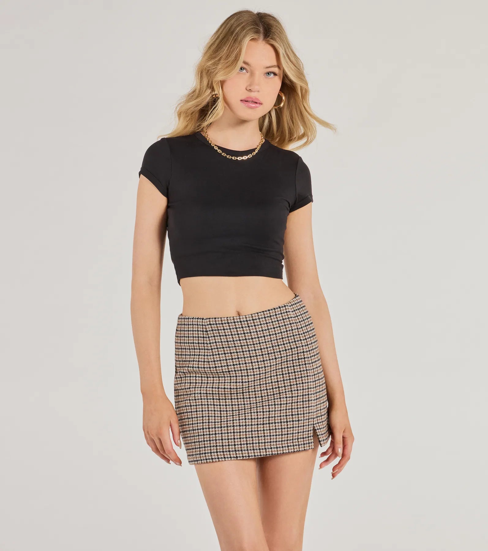 Plaid Perfection Faux Wool Mini Skort 4 Plaid Perfection Faux Wool Mini Skort - Image 4