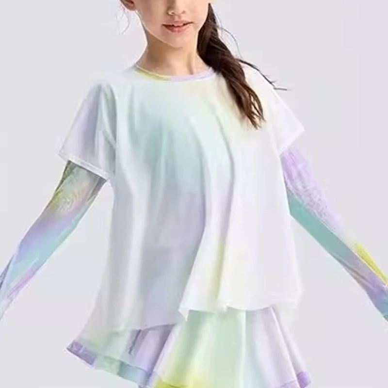 Girls Fairy Yoga Tee Quick Dry Long Sleeve Workout Shirt Breath Sun Protective Athletic Shirt For Dance & Gym Age 1 Girls Fairy Yoga Tee Quick Dry Long Sleeve Workout Shirt Breath Sun Protective Athletic Shirt For Dance & Gym Age