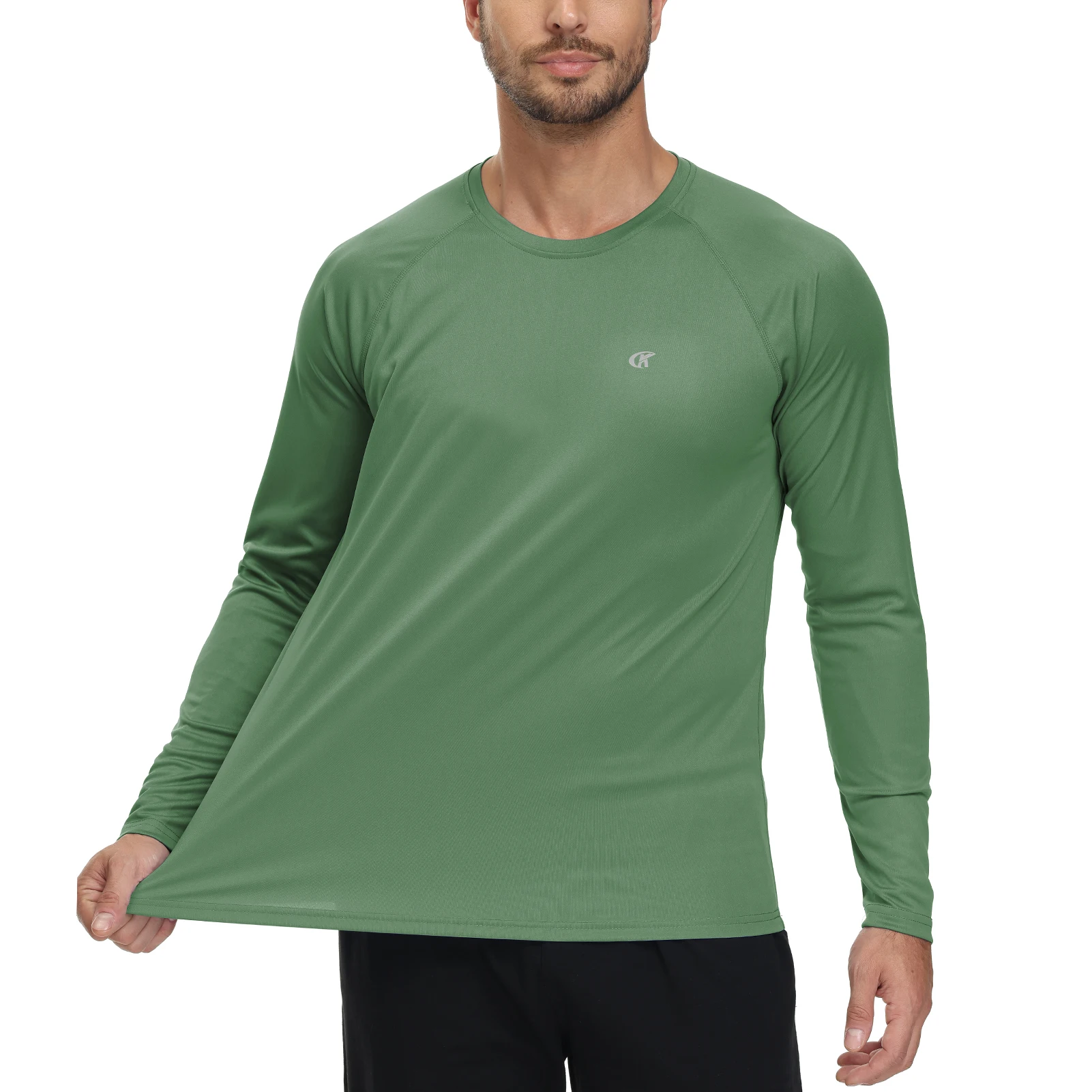 Men UPF 50+ Long Sleeve T-Shirt, Rash Guard Breathable Tops, Pullover Shirt for Sport Fishing Hiking Workout Outdoor Beach 5 Men UPF 50+ Long Sleeve T-Shirt, Rash Guard Breathable Tops, Pullover Shirt for Sport Fishing Hiking Workout Outdoor Beach - Image 5