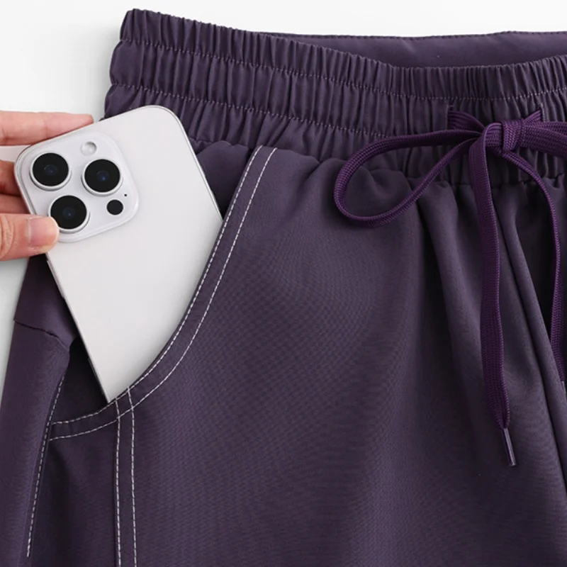 Women's Sports Pants, Baggy Straight Track Pants, Striped Joggers with Pockets, Women Breathable Wide Legs Sweatpants 5 Women's Sports Pants, Baggy Straight Track Pants, Striped Joggers with Pockets, Women Breathable Wide Legs Sweatpants - Image 5