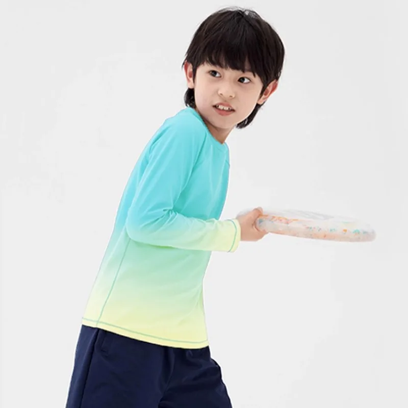 Children's Yoga Shirts Long Sleeve Boys Girls Sports Tops Gradient Loose Kids Sportswear Gym Tees Quick-dry T-shirts For Fitness 3 Children's Yoga Shirts Long Sleeve Boys Girls Sports Tops Gradient Loose Kids Sportswear Gym Tees Quick-dry T-shirts For Fitness - Image 3
