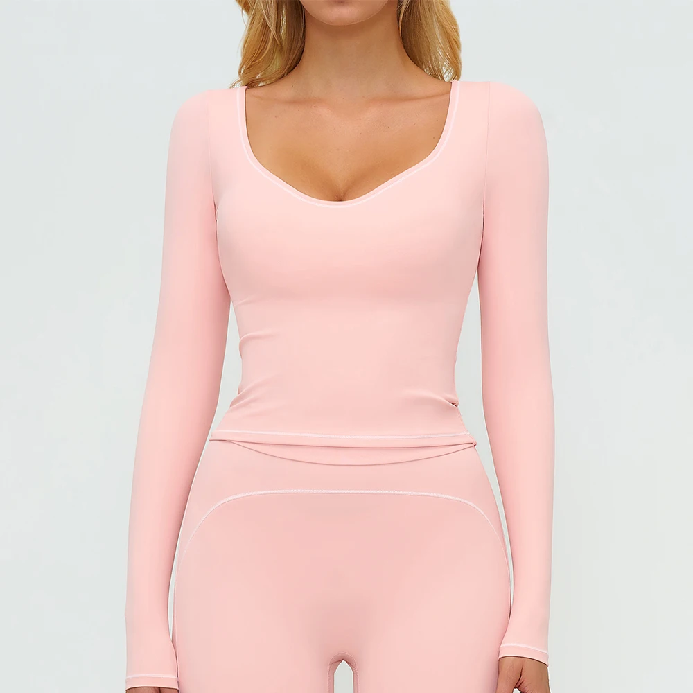 Women's Yoga Long Sleeve Fitness Long Sleeve Running Gym Clothes Workout Dry Fit Breathable High Elastic Sports Top 3 Women's Yoga Long Sleeve Fitness Long Sleeve Running Gym Clothes Workout Dry Fit Breathable High Elastic Sports Top - Image 3