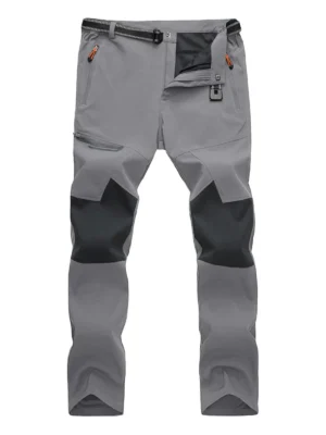 Men's Winter Thicken Fleece Hiking Pants Warm Waterproof Outdoor Ski Camping Fishing Work Trousers with Zip Pockets