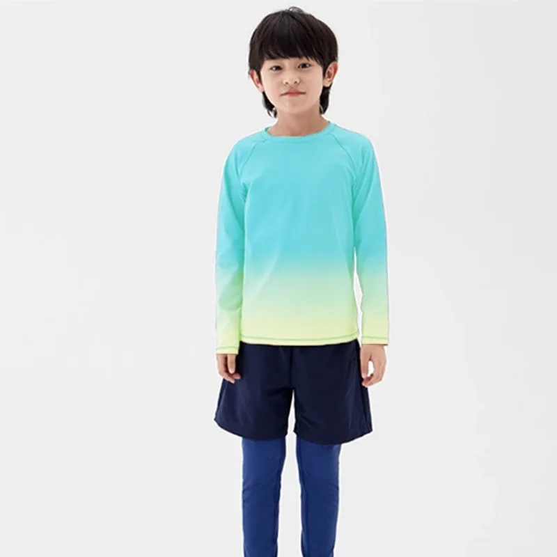 Children's Yoga Shirts Long Sleeve Boys Girls Sports Tops Gradient Loose Kids Sportswear Gym Tees Quick-dry T-shirts For Fitness 2 Children's Yoga Shirts Long Sleeve Boys Girls Sports Tops Gradient Loose Kids Sportswear Gym Tees Quick-dry T-shirts For Fitness - Image 2