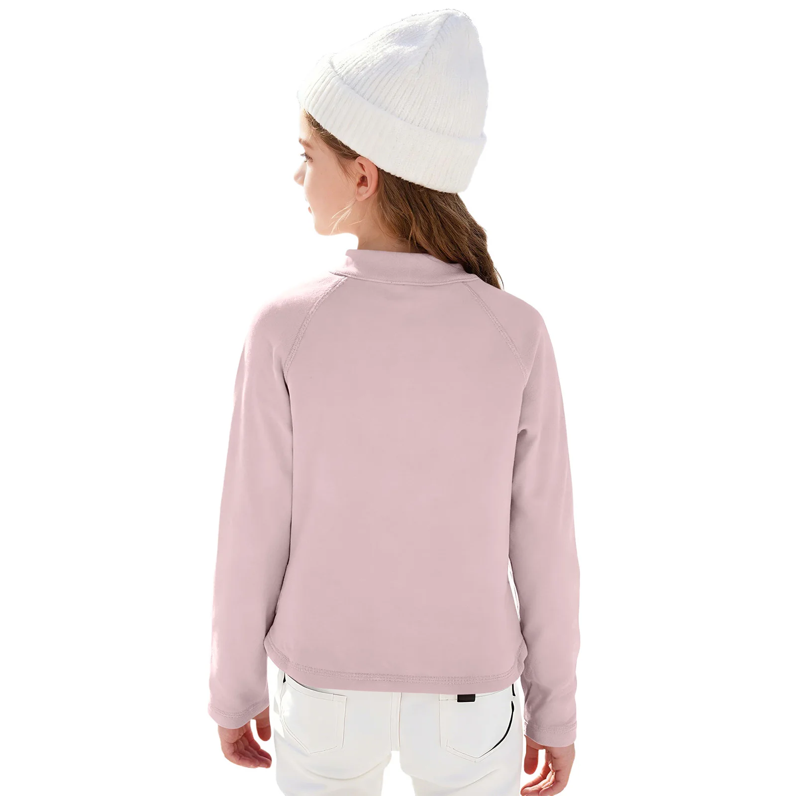 Girls Thermal Tops Kid Pullover Long Sleeve Solid Color T-Shirt Undershirt Base Layer Child Yoga Pilates Workout Running Clothes 3 Girls Thermal Tops Kid Pullover Long Sleeve Solid Color T-Shirt Undershirt Base Layer Child Yoga Pilates Workout Running Clothes - Image 3