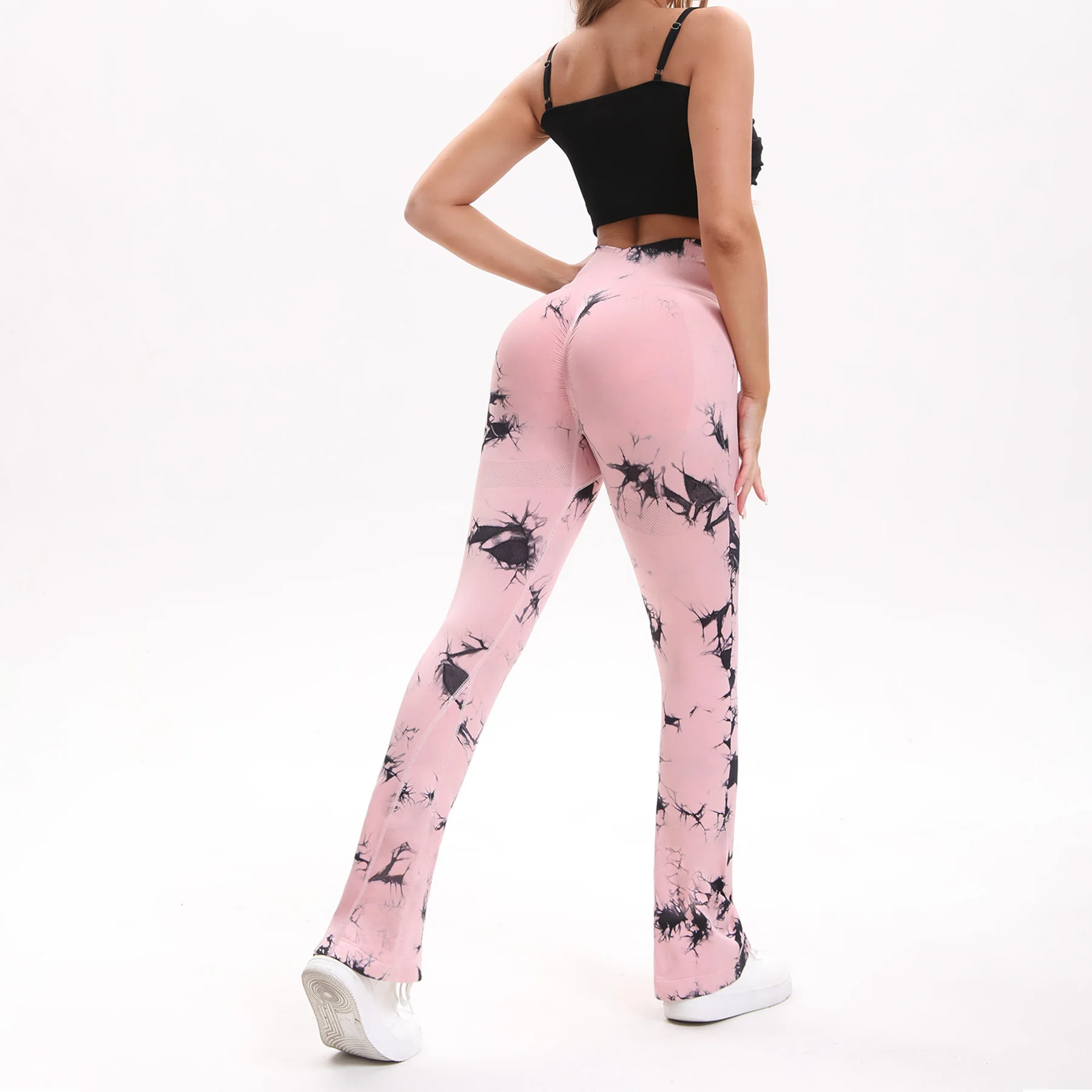 Tie-dye Women's Yoga Pants Flare Leggings High Waist Workout Wide Leg Pants Women Gym Fitness Sports Flared Pant Dance Trousers 4 Tie-dye Women's Yoga Pants Flare Leggings High Waist Workout Wide Leg Pants Women Gym Fitness Sports Flared Pant Dance Trousers - Image 4