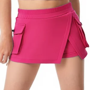 Girls Split Golf Tennis Sport Athletic Skirt Elastic Waistband Flap Pockets Skirts with Built-in Shorts Activity Outfits