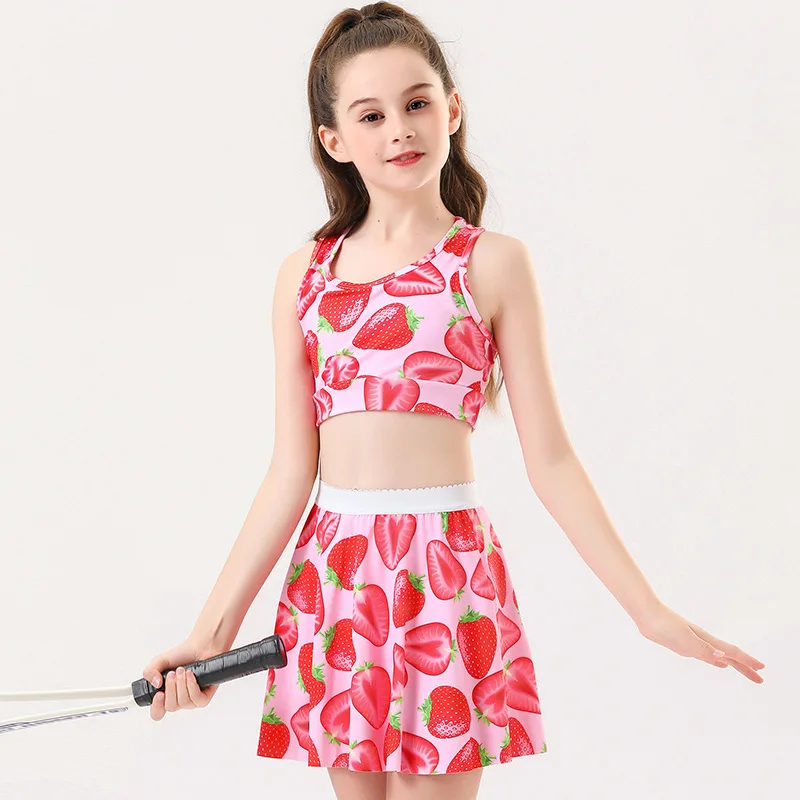 Girls Tennis Skirts Set with Sleeveless Tank Top and Skorts 1 Girls Tennis Skirts Set with Sleeveless Tank Top and Skorts