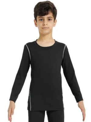 Youth Boy's Compression Shirts Athletic Quick Dry Long Sleeve Baseball Undershirts Soccer Sports Base Layer Tee Tops