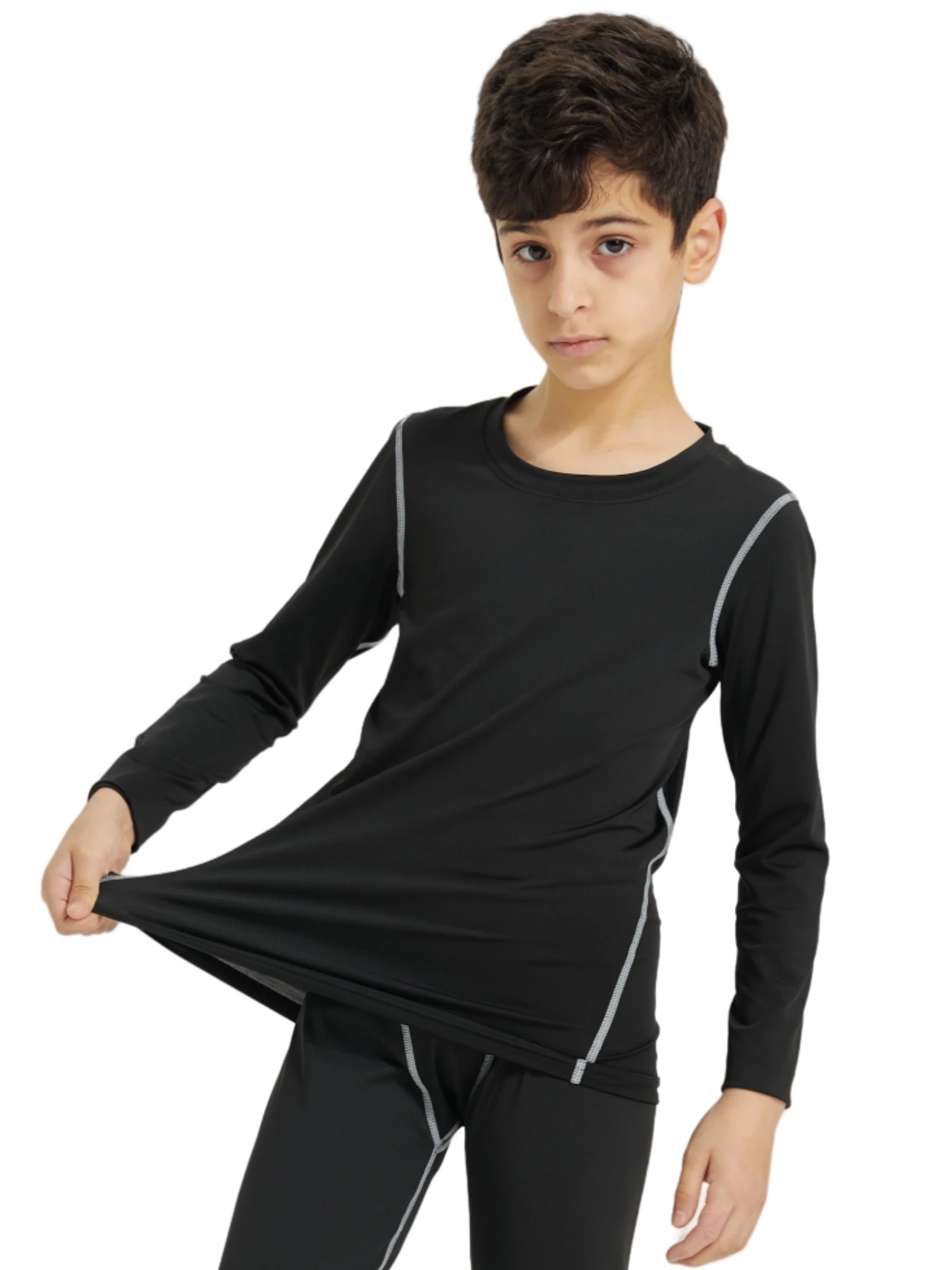 Youth Boy's Compression Shirts Athletic Quick Dry Long Sleeve Baseball Undershirts Soccer Sports Base Layer Tee Tops 3 Youth Boy's Compression Shirts Athletic Quick Dry Long Sleeve Baseball Undershirts Soccer Sports Base Layer Tee Tops - Image 3