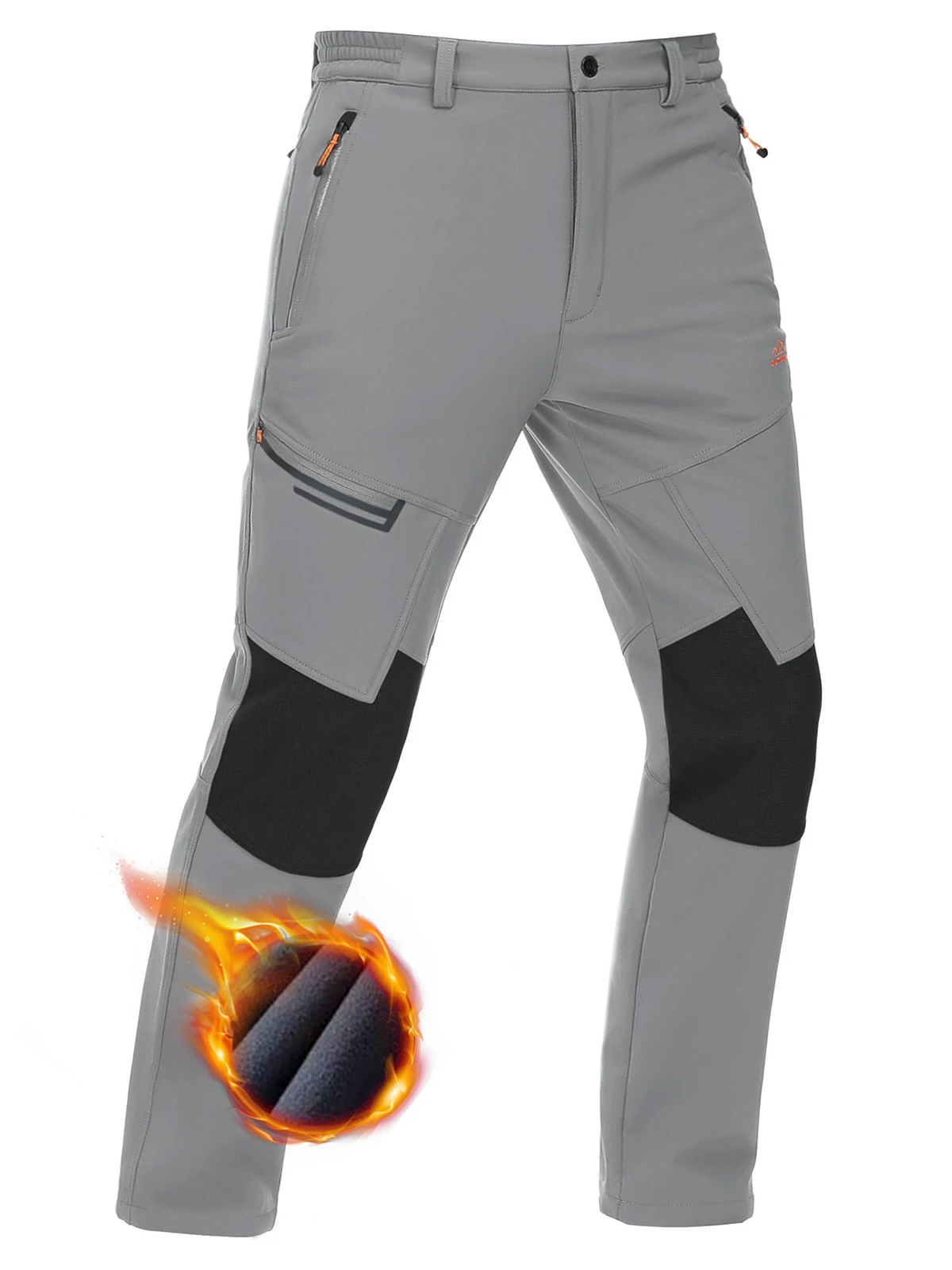 Men's Winter Thicken Fleece Hiking Pants Warm Waterproof Outdoor Ski Camping Fishing Work Trousers with Zip Pockets 4 Men's Winter Thicken Fleece Hiking Pants Warm Waterproof Outdoor Ski Camping Fishing Work Trousers with Zip Pockets - Image 4