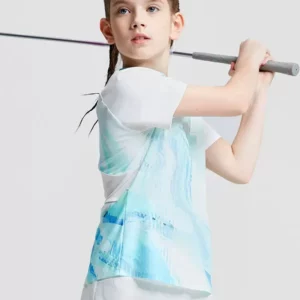 Girls Sports Shirt Summer Kids Yoga Tee Running Fitness Breathable Top