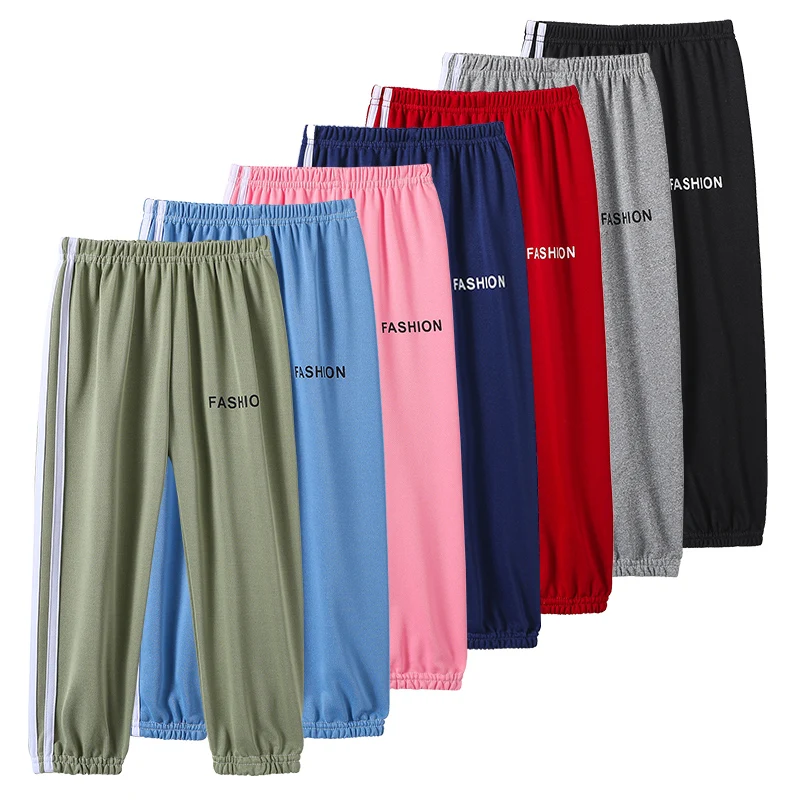 Summer And Autumn New Children's Solid Color Letter Casual Sports Sweatpants For Boys And Girls Handsome And Cute Pants 3 Summer And Autumn New Children's Solid Color Letter Casual Sports Sweatpants For Boys And Girls Handsome And Cute Pants - Image 3