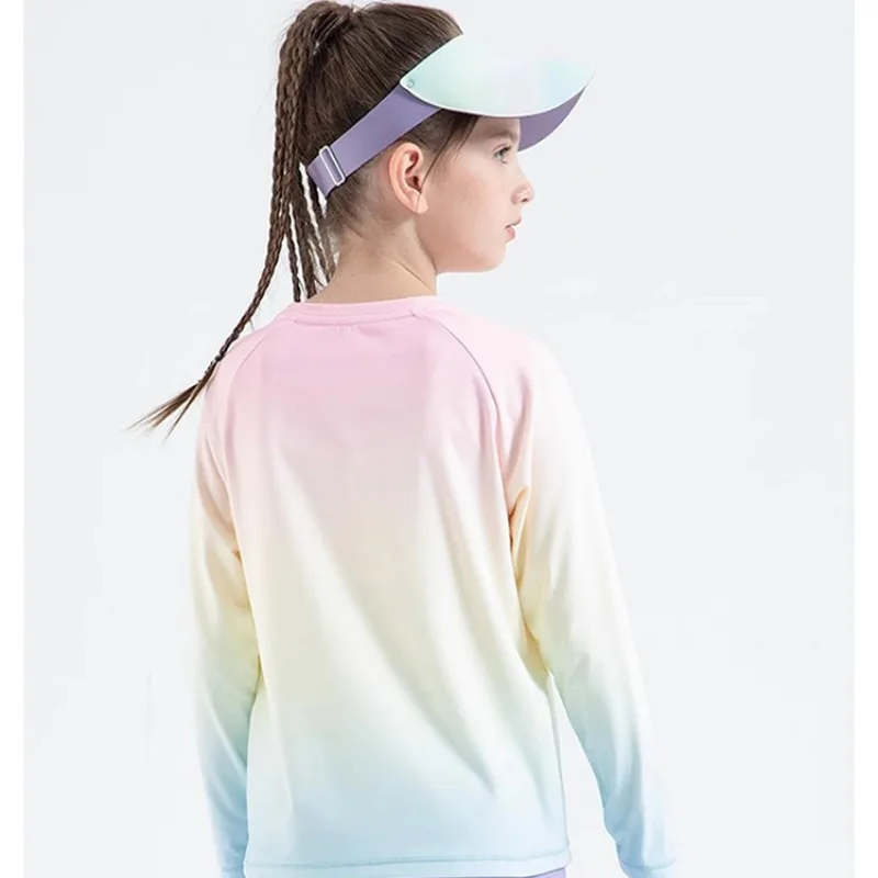 Children's Yoga Shirts Long Sleeve Boys Girls Sports Tops Gradient Loose Kids Sportswear Gym Tees Quick-dry T-shirts For Fitness 6 Children's Yoga Shirts Long Sleeve Boys Girls Sports Tops Gradient Loose Kids Sportswear Gym Tees Quick-dry T-shirts For Fitness - Image 6