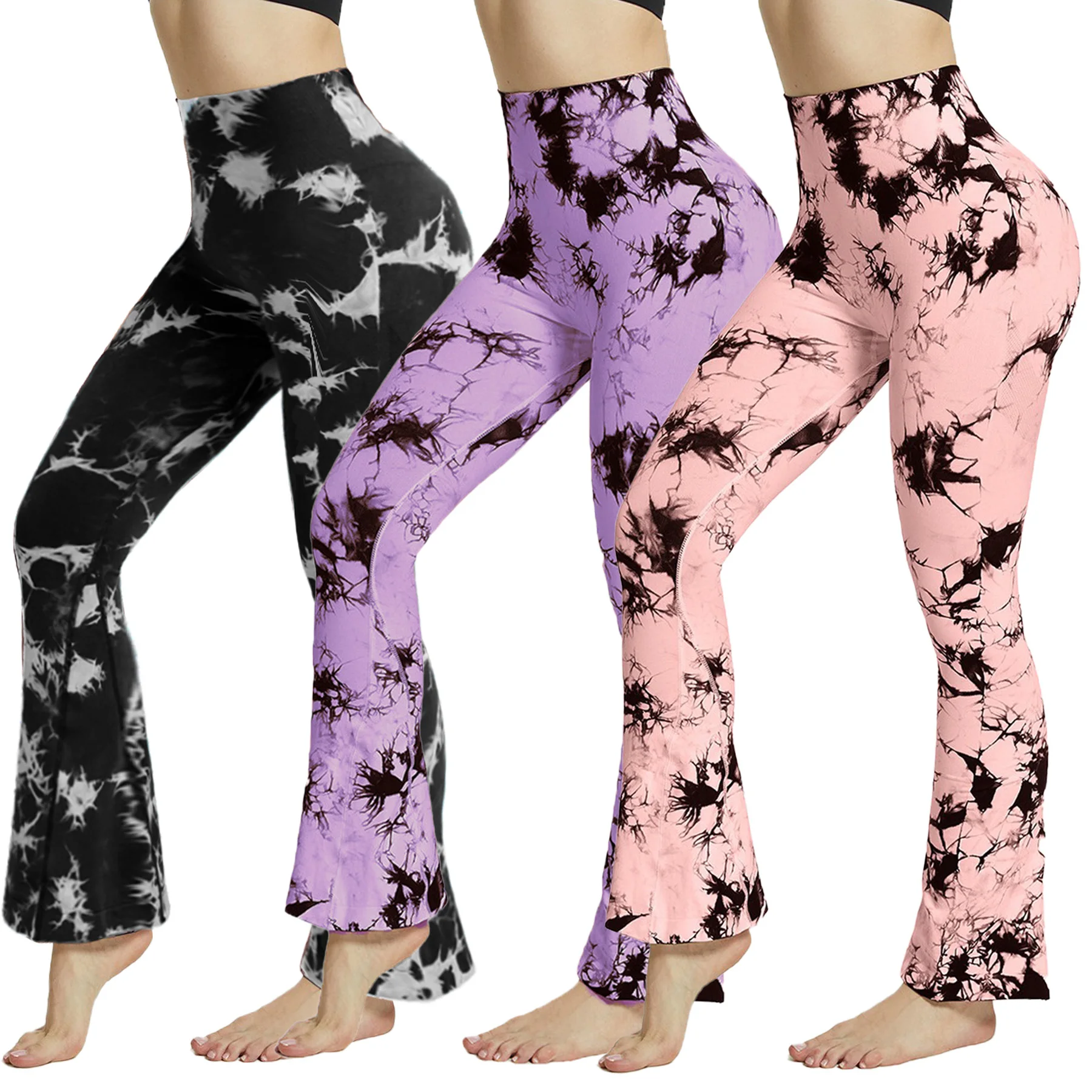 Tie-dye Women's Yoga Pants Flare Leggings High Waist Workout Wide Leg Pants Women Gym Fitness Sports Flared Pant Dance Trousers 2 Tie-dye Women's Yoga Pants Flare Leggings High Waist Workout Wide Leg Pants Women Gym Fitness Sports Flared Pant Dance Trousers - Image 2