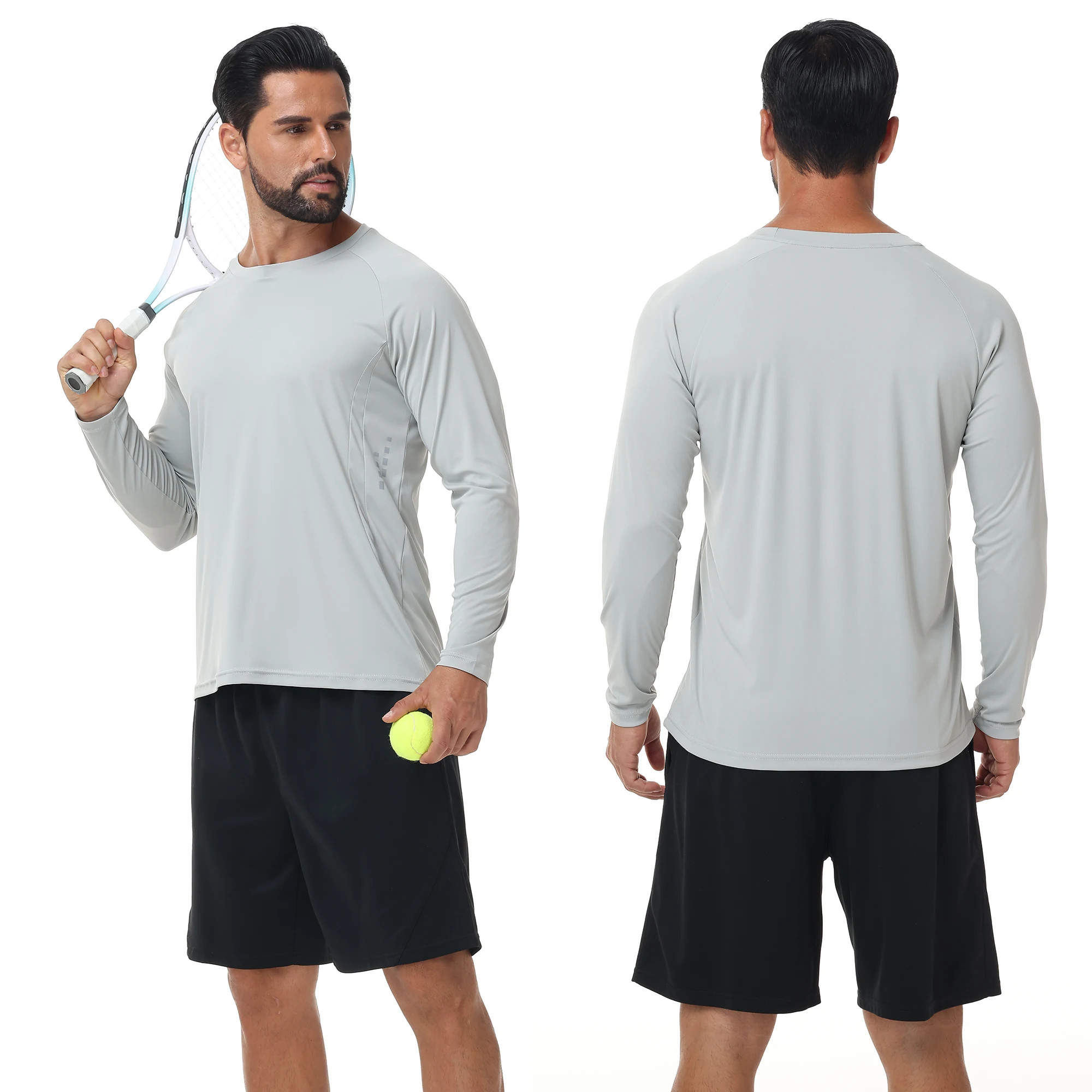 Men UPF 50+ Long Sleeve T-Shirt, Rash Guard Breathable Tops, Pullover Shirt for Sport Fishing Hiking Workout Outdoor Beach 4 Men UPF 50+ Long Sleeve T-Shirt, Rash Guard Breathable Tops, Pullover Shirt for Sport Fishing Hiking Workout Outdoor Beach - Image 4