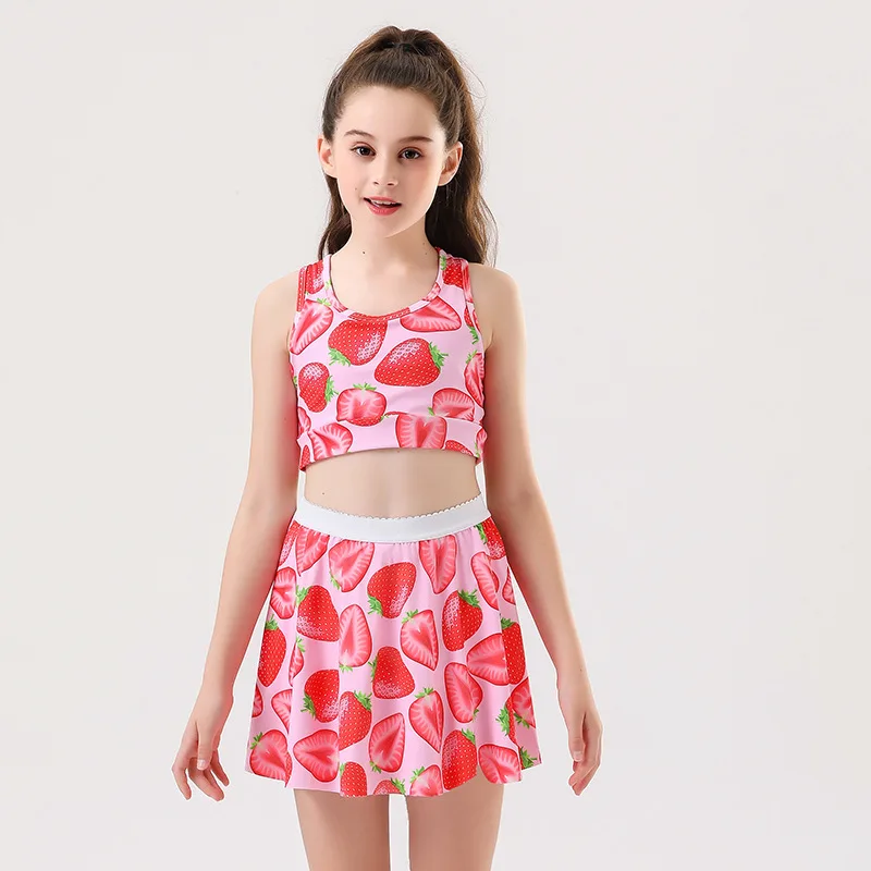 Girls Tennis Skirts Set with Sleeveless Tank Top and Skorts 4 Girls Tennis Skirts Set with Sleeveless Tank Top and Skorts - Image 4