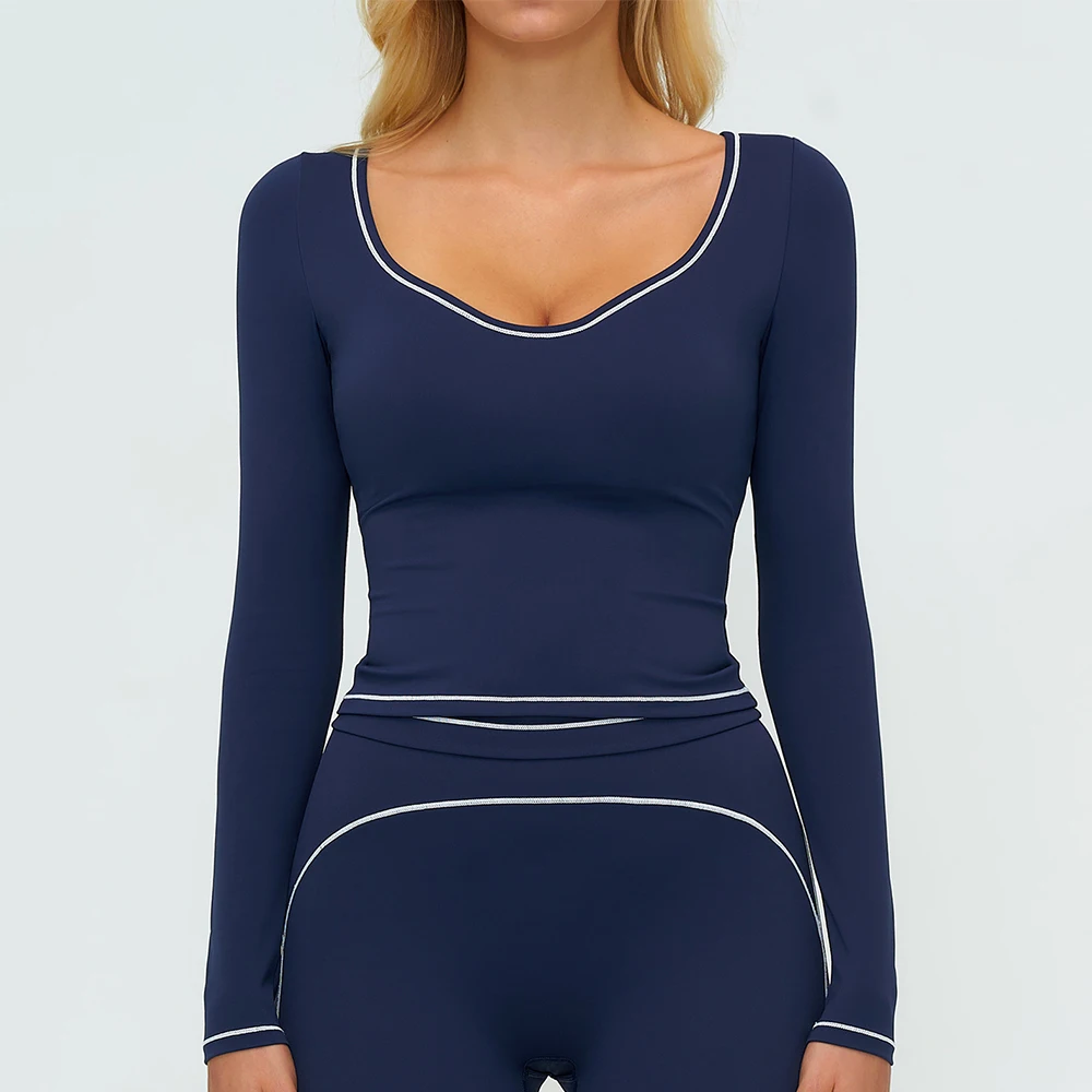 Women's Yoga Long Sleeve Fitness Long Sleeve Running Gym Clothes Workout Dry Fit Breathable High Elastic Sports Top 2 Women's Yoga Long Sleeve Fitness Long Sleeve Running Gym Clothes Workout Dry Fit Breathable High Elastic Sports Top - Image 2