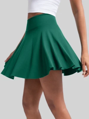 High Waist Tennis Skirt Sport Skort, Badminton Fitness Gear, Built-in Shorts Design, For Tennis Lessons Club Training