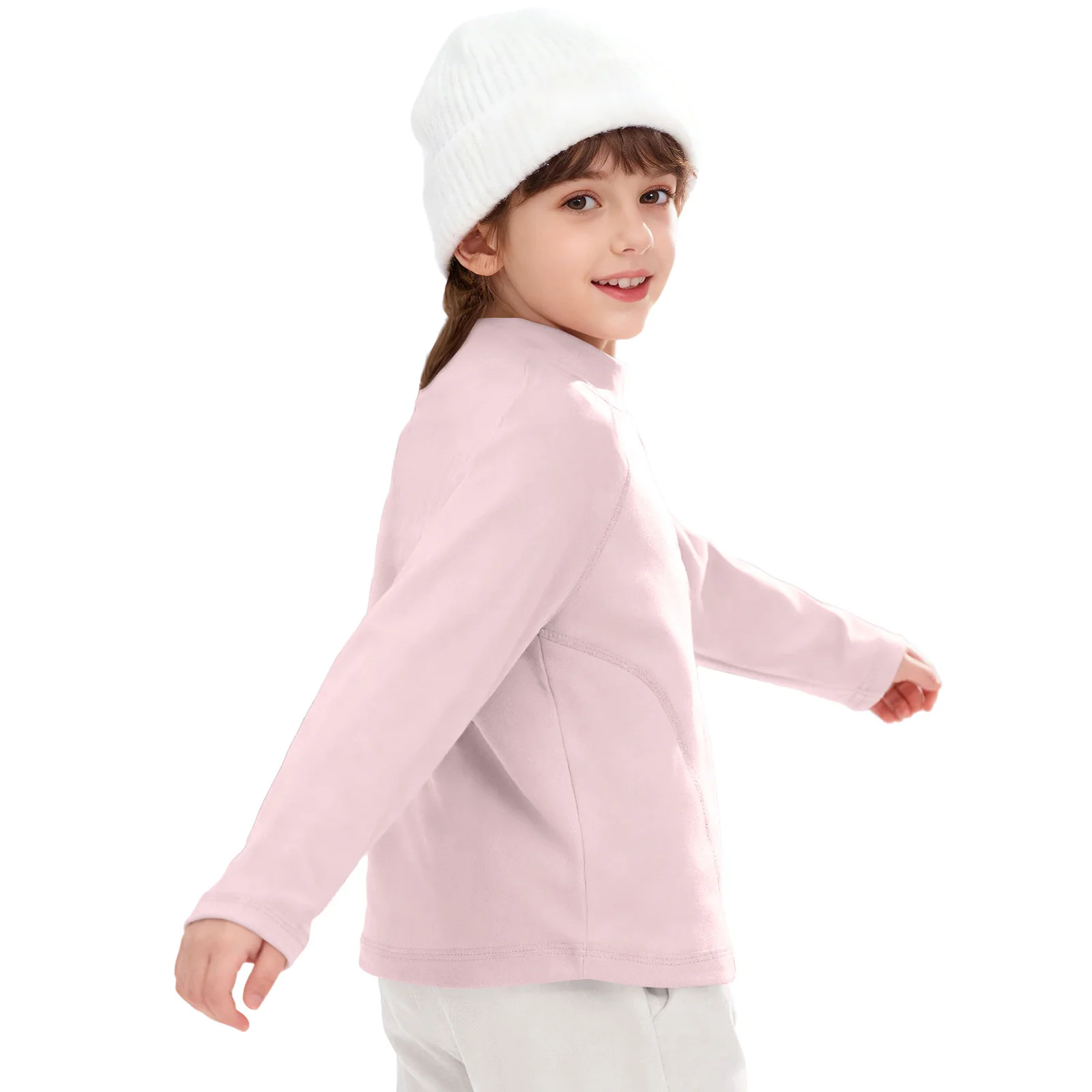 Girls Thermal Tops Kid Pullover Long Sleeve Solid Color T-Shirt Undershirt Base Layer Child Yoga Pilates Workout Running Clothes 1 Girls Thermal Tops Kid Pullover Long Sleeve Solid Color T-Shirt Undershirt Base Layer Child Yoga Pilates Workout Running Clothes