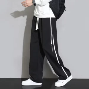 Men's Fashion Sweatpants Spring Autumn Straight-Leg Casual Long Pants Loose-Fit Sports Pants Teen Leisure Fashion Boys' Pants
