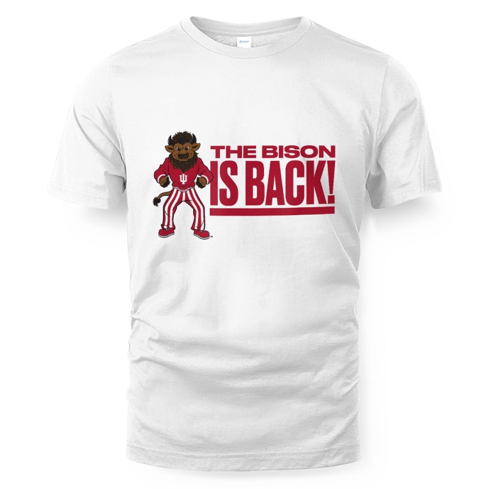 Indiana Hoosiers Hoosier The Bison Is Back T-Shirt 1 Indiana Hoosiers Hoosier The Bison Is Back T-Shirt