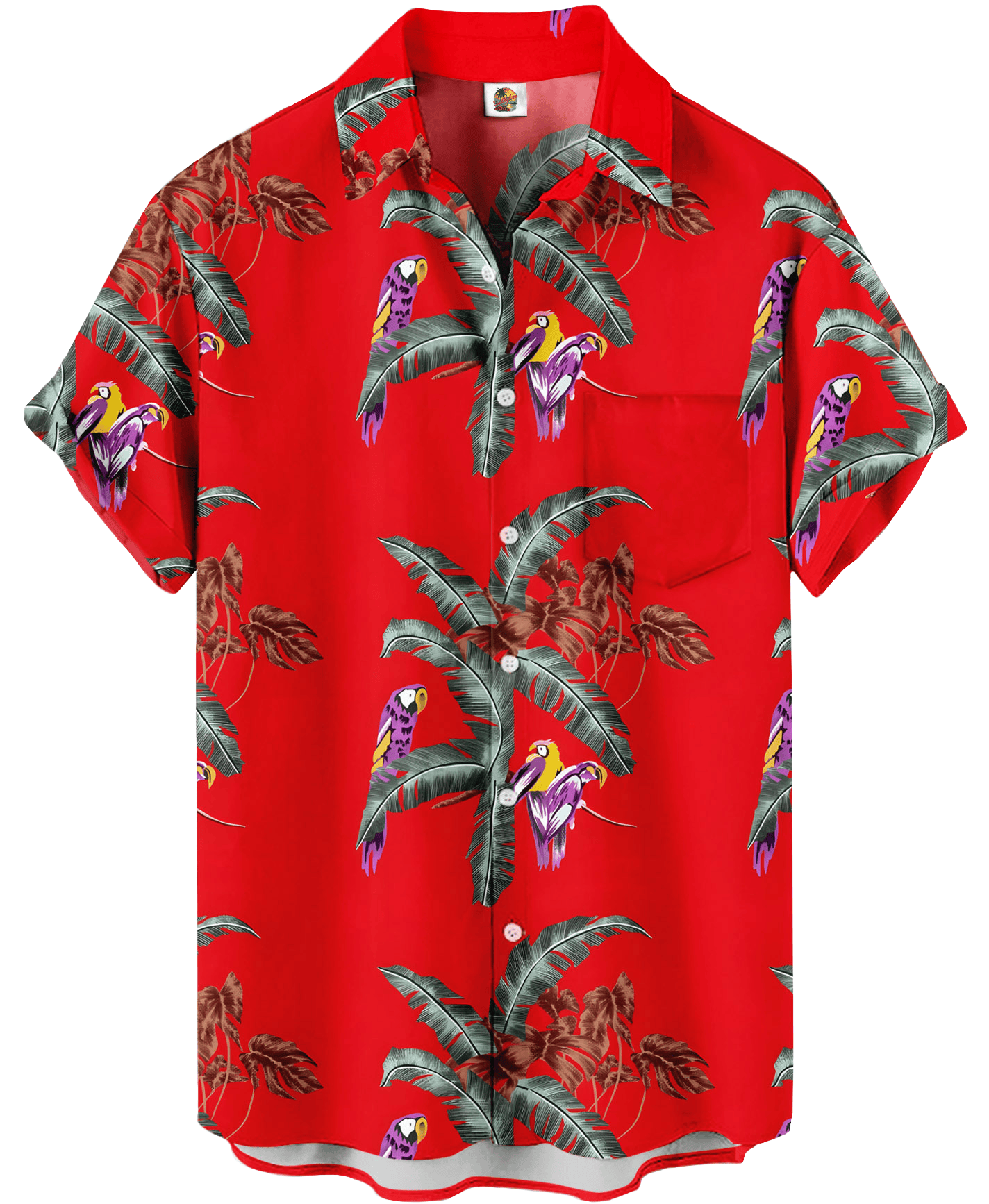 Tropical Parrot Hawaiian Shirt – Red 1 Tropical Parrot Hawaiian Shirt – Red