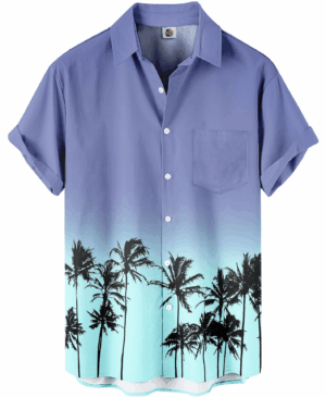 Palm Tree Hawaiian Shirt – Blue Ombre Aloha