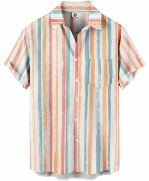 Pastel Striped  Hawaiian Shirt &ndash; Casual Summer Fit