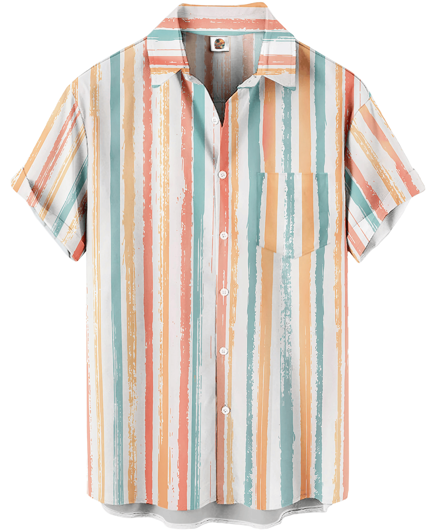 Pastel Striped Hawaiian Shirt – Casual Summer Fit 1 Pastel Striped Hawaiian Shirt – Casual Summer Fit
