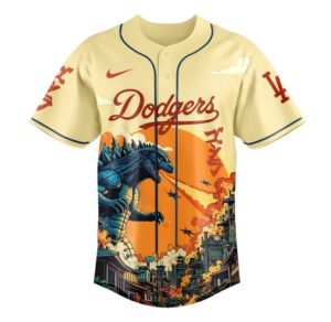 Los Angeles Dodgers Godzilla Baseball Jersey