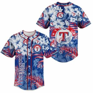 Texas Rangers Flower Classic Baseball Jersey Shirt