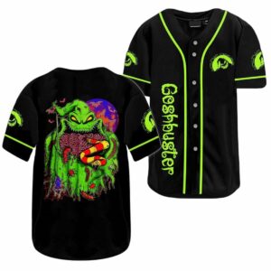 Neon Green Monster Baseball Jersey – Spooky Halloween Unisex Shirt