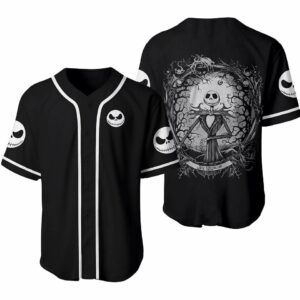 Unisex Gothic Skeleton Baseball Jersey – Spooky Halloween Shirt For Fans