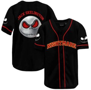 Jack Skellington Nightmare Baseball Jersey &ndash; Halloween Themed Sports Shirt
