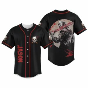 Jason Voorhees Halloween Baseball Jersey Friday The 13th Horror Shirt