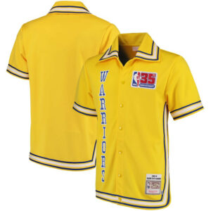 Mitchell & Ness Golden State Warriors Hardwood Classics 35th Anniversary Baseball Jersey - Yellow