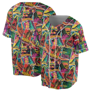 Retro Halloween Monsters Spooky Baseball Jersey