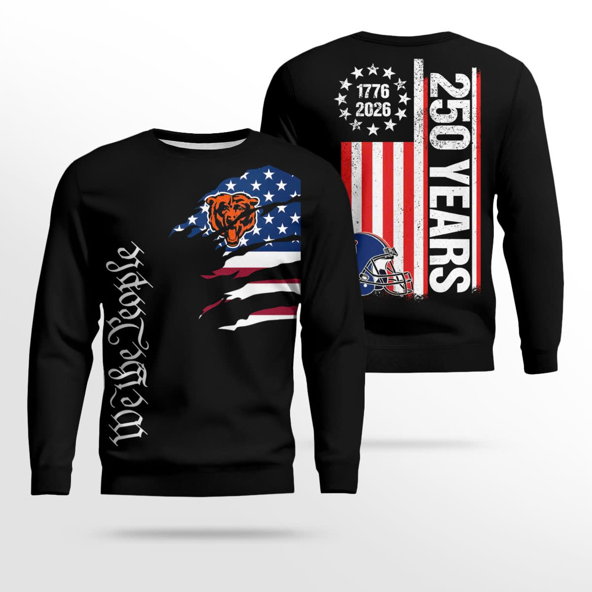 Chicago Bears Football League We The People USA 250th Anniversary T-Shirt 3 Chicago Bears Football League We The People USA 250th Anniversary T-Shirt - Image 3