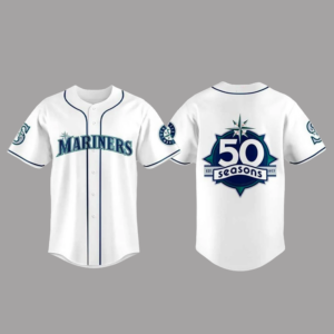 2026 Mariners 50th Seasons Celebration Weekend Baseball Jersey White