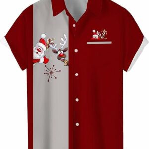 2025 Christmas Santa and Reindeer Holiday Hawaiian Shirt