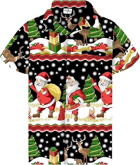 2025 Christmas Retro Santa and Reindeer Hawaiian Shirt 1 2025 Christmas Retro Santa and Reindeer Hawaiian Shirt
