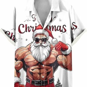 2025 Christmas Strong Santa Holiday Hawaiian Shirt