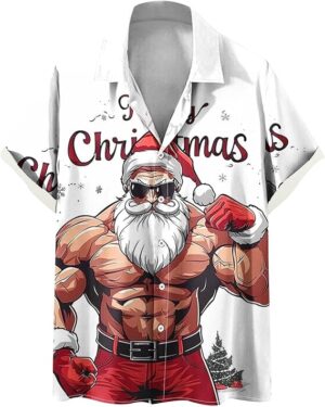 2025 Christmas Strong Santa Holiday Hawaiian Shirt