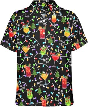 2025 Christmas Fun Fruit Juice with Christmas Lights Hawaiian Shirt