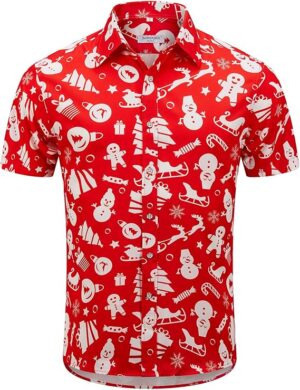 2025 Christmas Hawaiian Shirt Santa Design Tropical Holiday Shirt